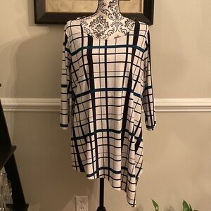 Stripped Tunic Top with 3/4 Sleeves